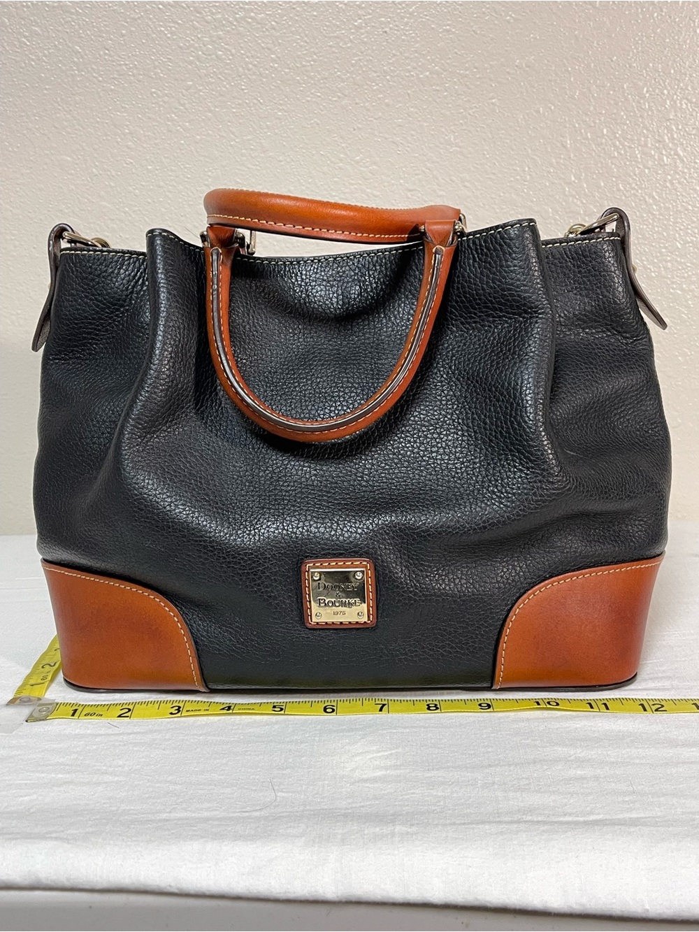Dooney & Bourke Brenna Black and Brown Leather Satchel